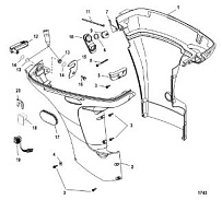 Низ капота 4-Х ТАКТНОГО ПЛМ MERCURY 40 Серийный номер от 0P401000 до 0P515896
