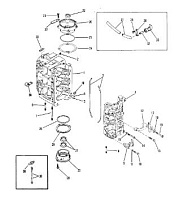 Блок цилиндров 2-Х ТАКТНОГО ПЛМ MERCURY 50EO Серийный номер от 9469200 до 9683054