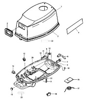 Капот 2-х тактного ПЛМ MERCURY 5 M Серийный номер от 0G710613 до 0T894438