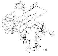Дроссельная тяга 2-х тактного ПЛМ MERCURY 30 M Серийный номер от 0N055505 и выше