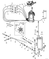 Компоненты впрыска масла 2-Х ТАКТНОГО ПЛМ MERCURY 150 PRO XS L OPTIMAX Серийный номер от 1B690542 и выше