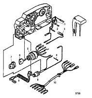 Дистанционное управление без наклейки Quicksilver (Часть 2) 2-х тактного ПЛМ MERCURY 30 M Серийный номер от 0N001875 до 0N055504
