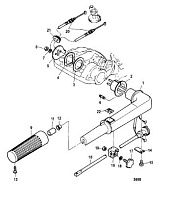 Рукоятка рулевого управления 2-х тактного ПЛМ MERCURY 9.9 MH 169CC Серийный номер от 0N007788 до 0N055109
